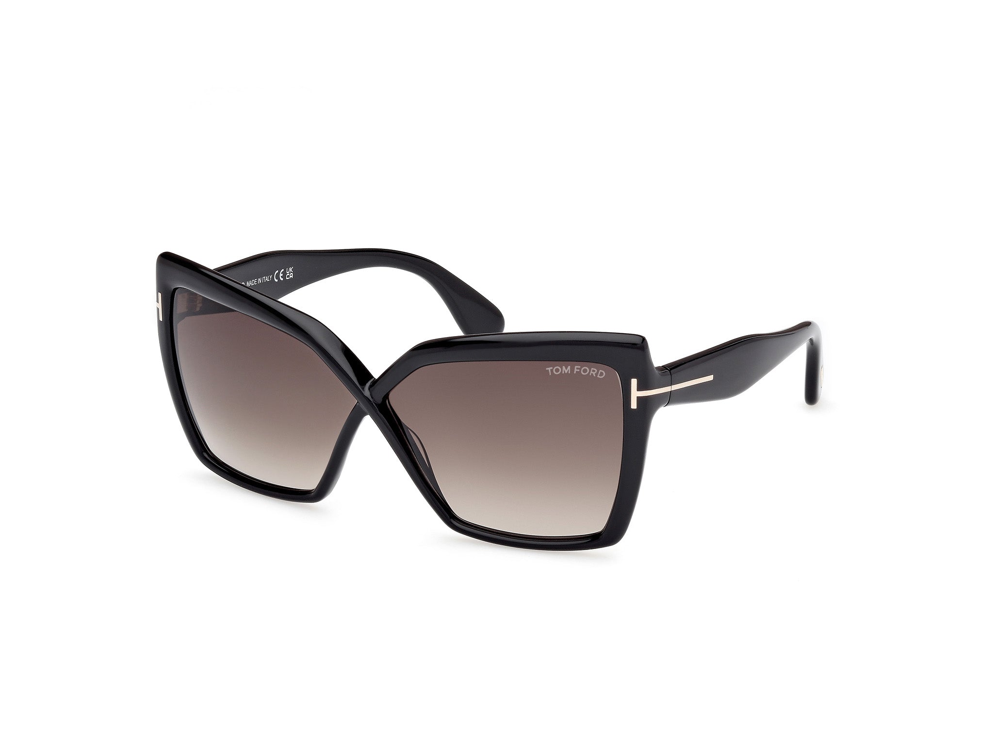 0889214549488 - TOM FORD Damen FT1195 FIORE 01B Gläser SONNENBRILLEN Acetat Schwarz Rauch Schmetterling Normal