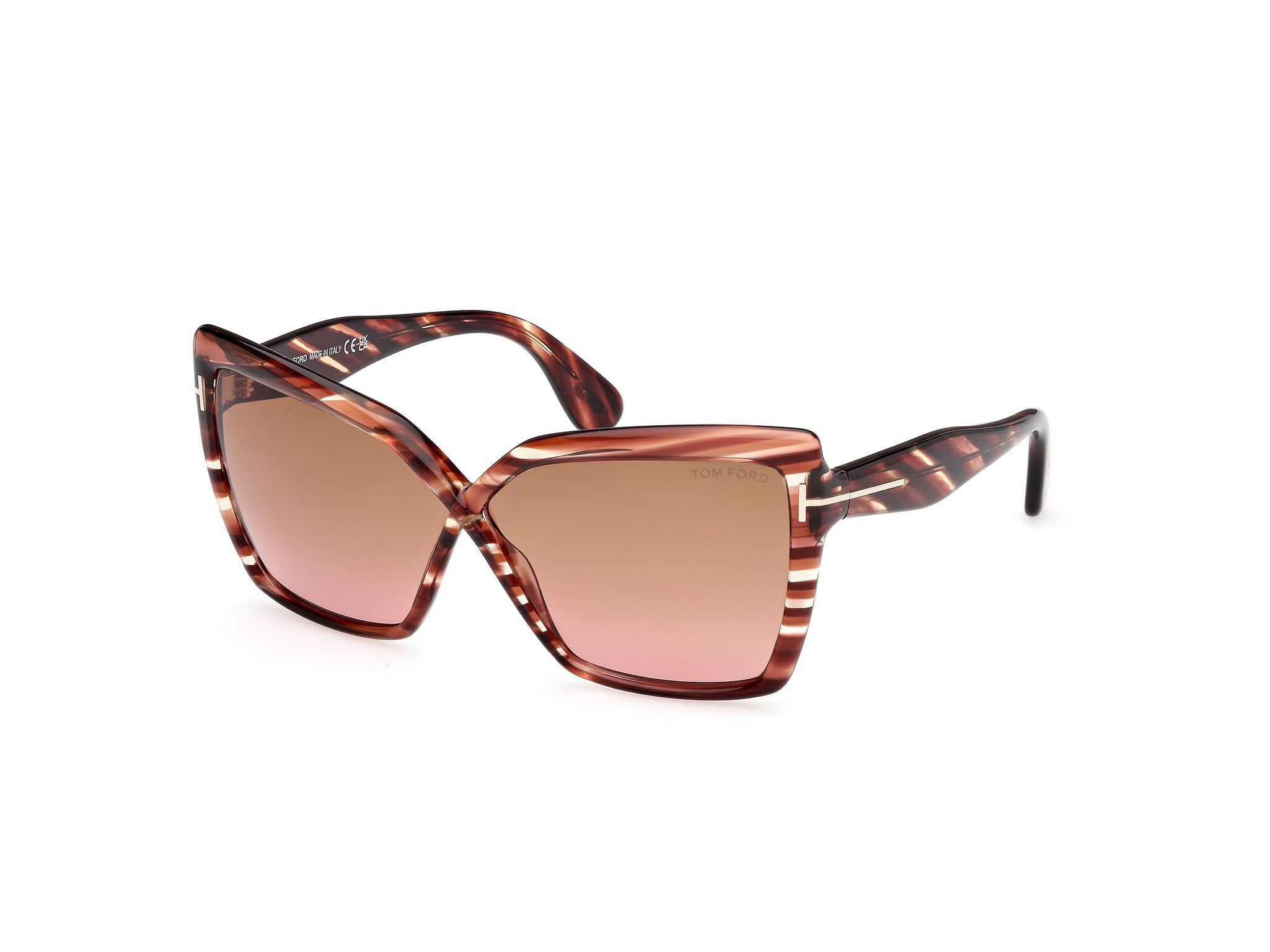 0889214549501 - TOM FORD Damen FT1195 FIORE 54F Gläser SONNENBRILLEN Acetat Havanna Braun Schmetterling Normal