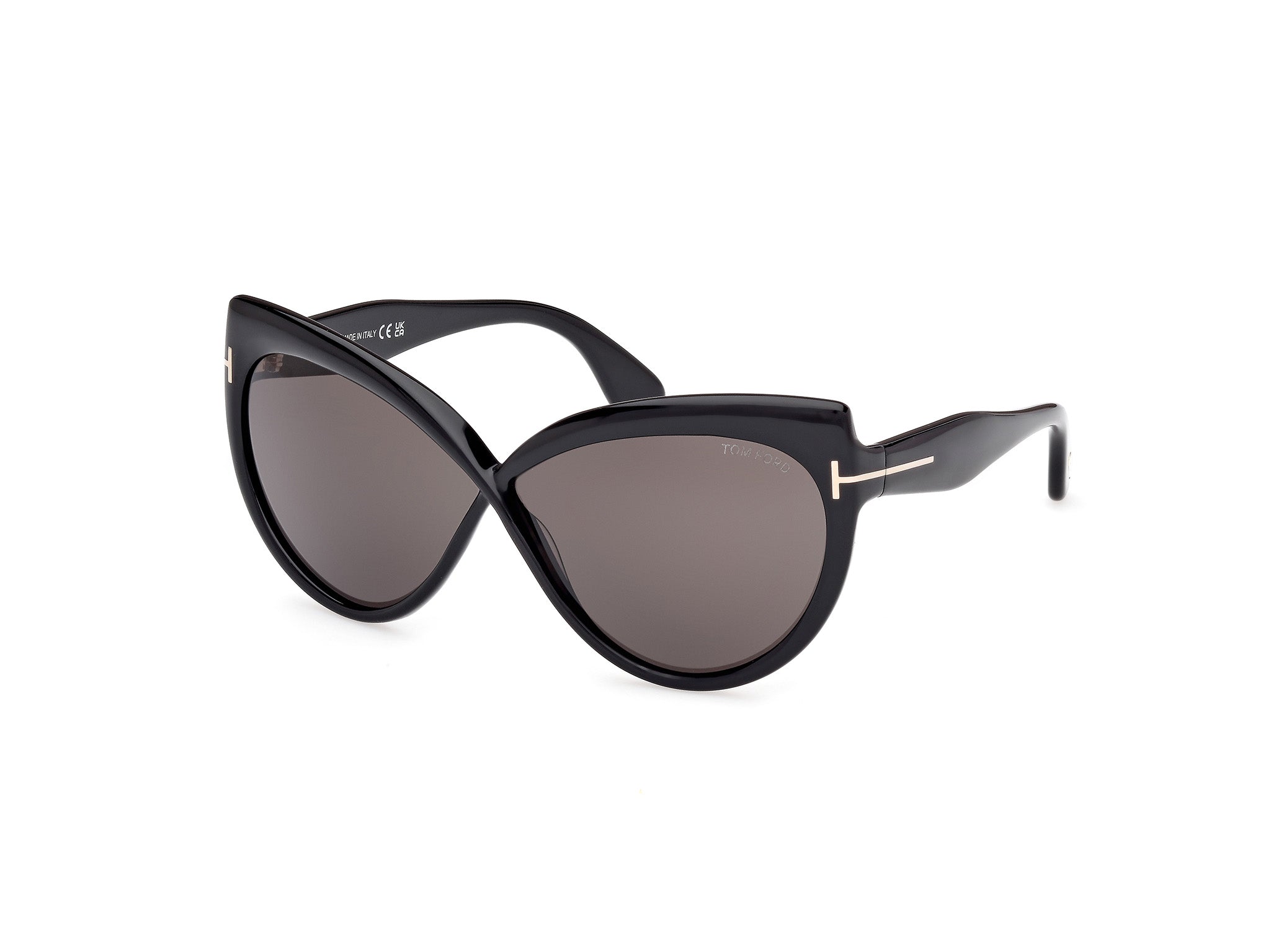 0889214549518 - TOM FORD Damen FT1196 BEATRICE 01A Gläser SONNENBRILLEN Acetat Schwarz Rauch Schmetterling Normal