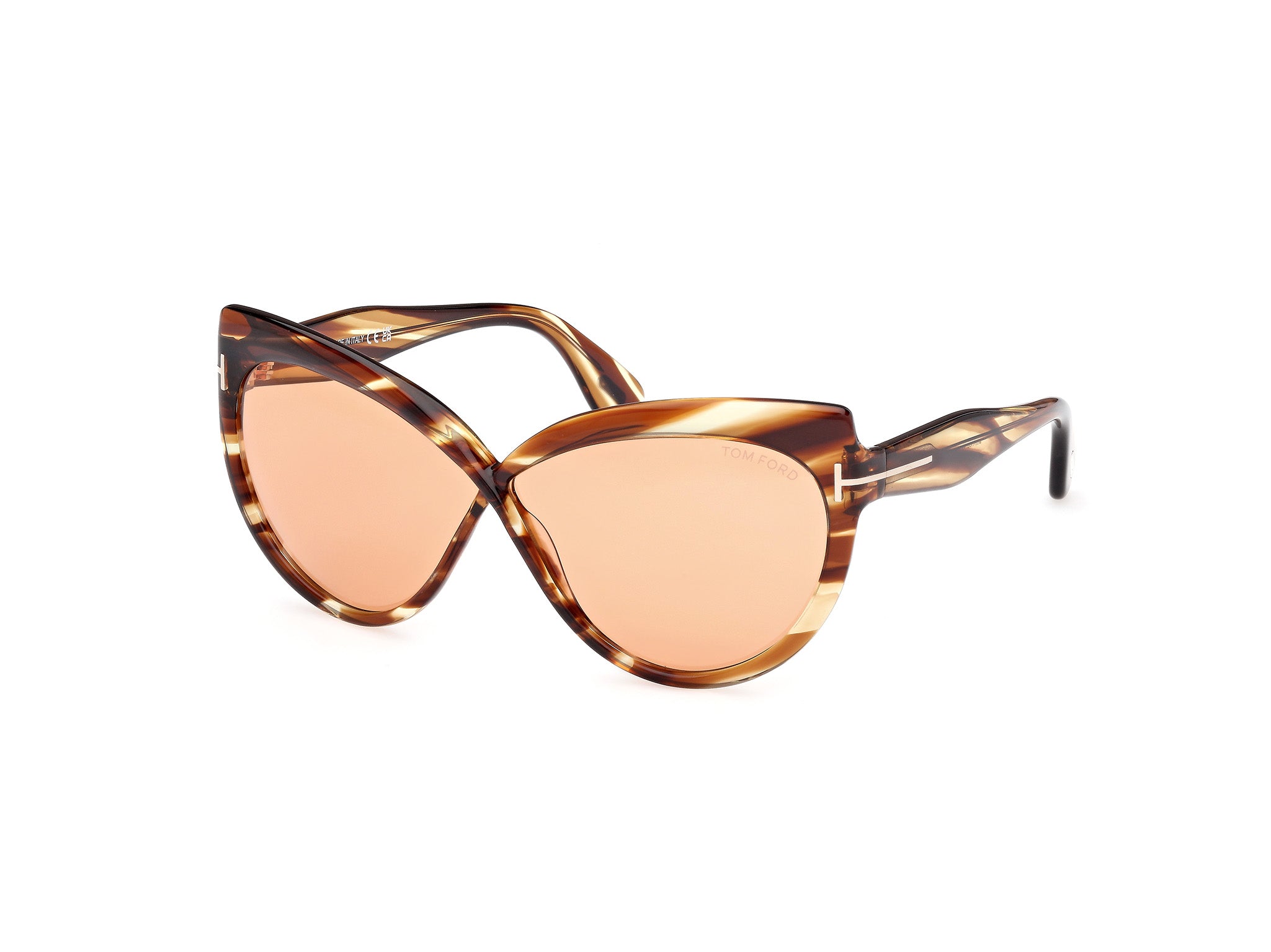 0889214549532 - TOM FORD Damen FT1196 BEATRICE 53E Gläser SONNENBRILLEN Acetat Havanna Braun Schmetterling Normal