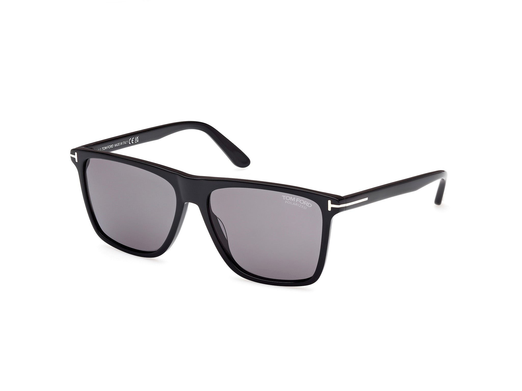 0889214550132 - TOM FORD Herren FT0832 FLETCHER 01D Gläser SONNENBRILLEN Acetat Schwarz Rauch Quadratisch Polarisiert