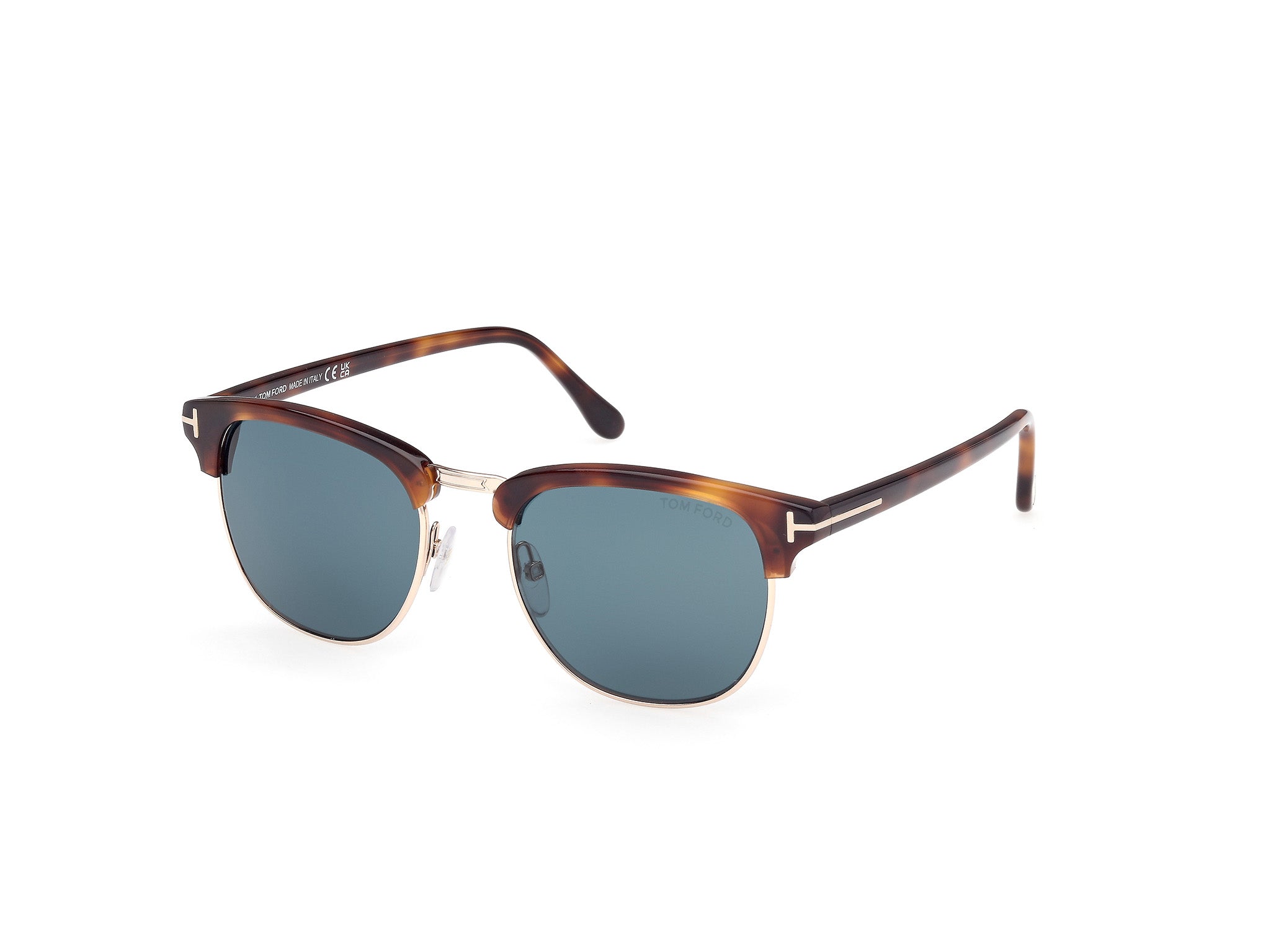 0889214551658 - TOM FORD Herren FT0248 HENRY 53V Gläser SONNENBRILLEN Acetat Havanna Blau Quadratisch Normal