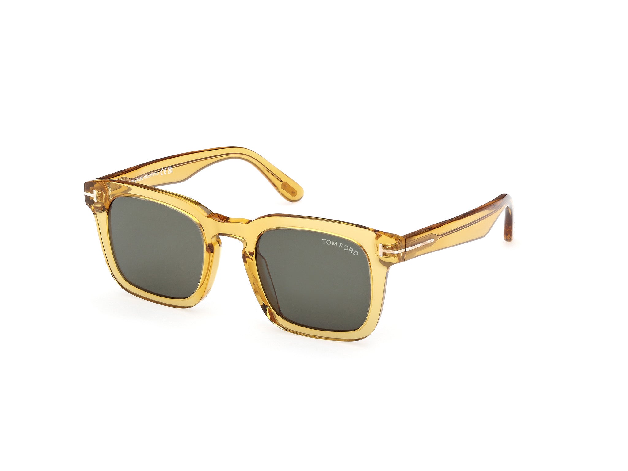 0889214551917 - TOM FORD Herren FT0751 DAX 39N Gläser SONNENBRILLEN Acetat Gelb Grün Quadratisch Normal