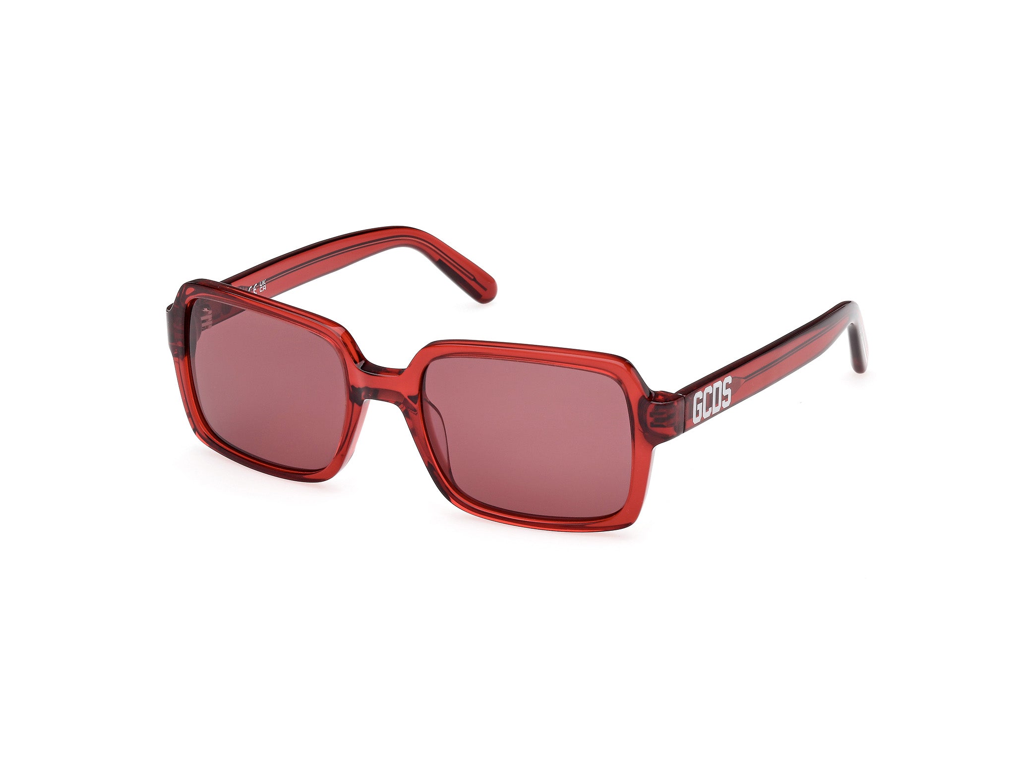 0889214552303 - Unisex GD0059 66S Gläser SONNENBRILLEN Acetat Rot Bordeaux Quadratisch Normal