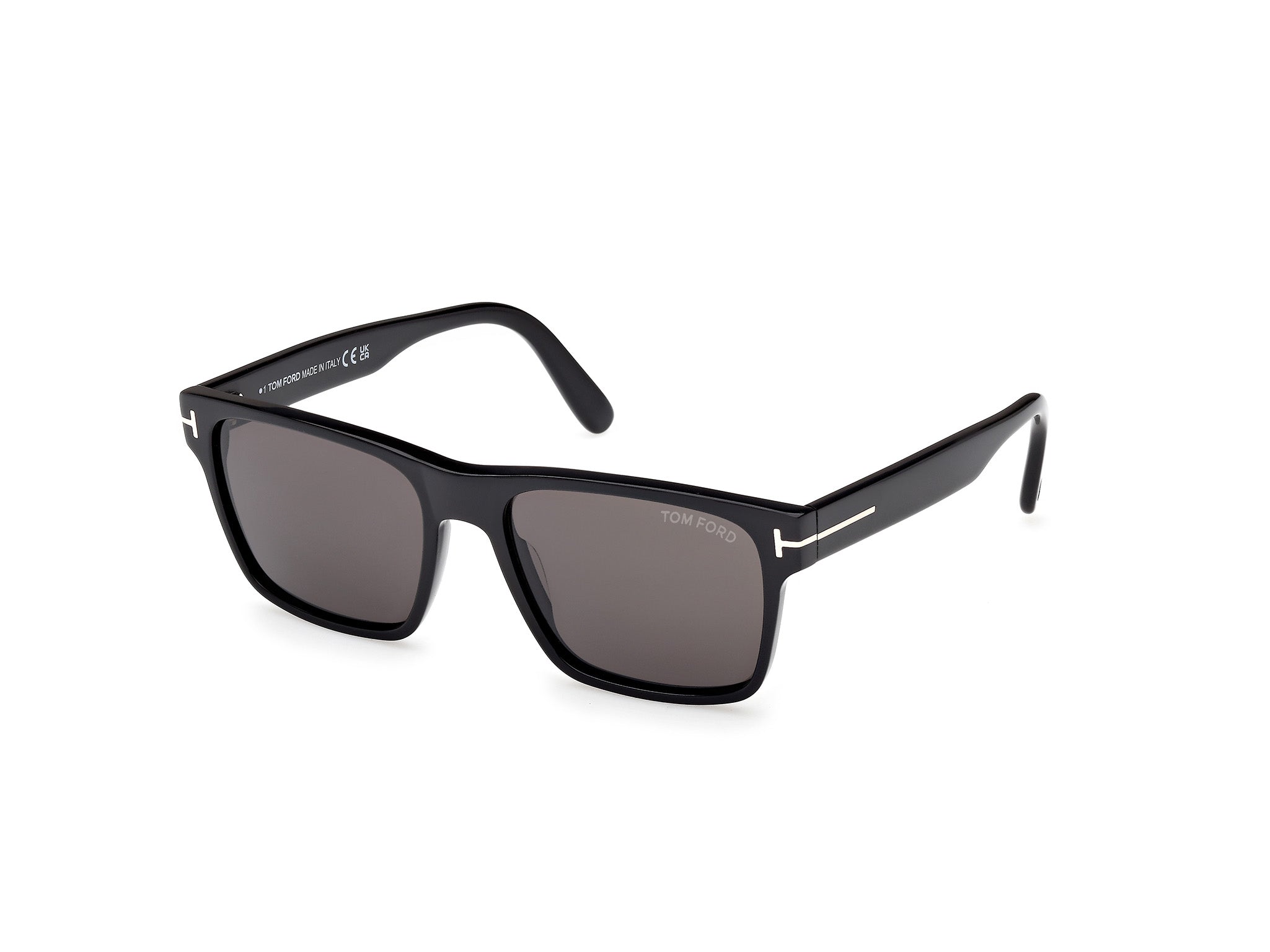 0889214558350 - TOM FORD Herren TOM FORD FT1205 CALDER 01A Sonnenbrillen Acetat Schwarz Rauch Quadratisch Normal