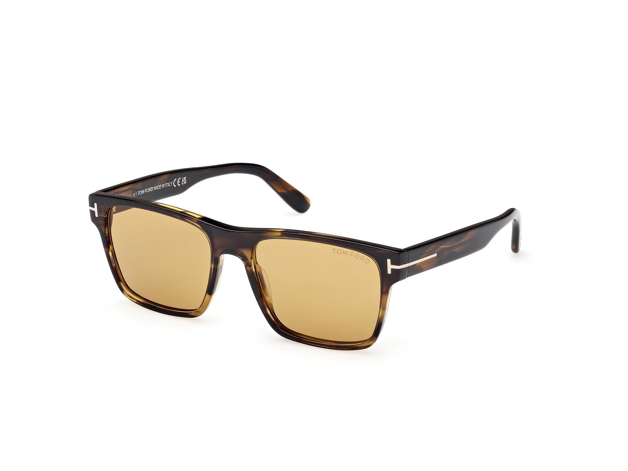 0889214558398 - TOM FORD Herren TOM FORD FT1205 CALDER 56E Sonnenbrillen Acetat Havanna Braun Quadratisch Normal