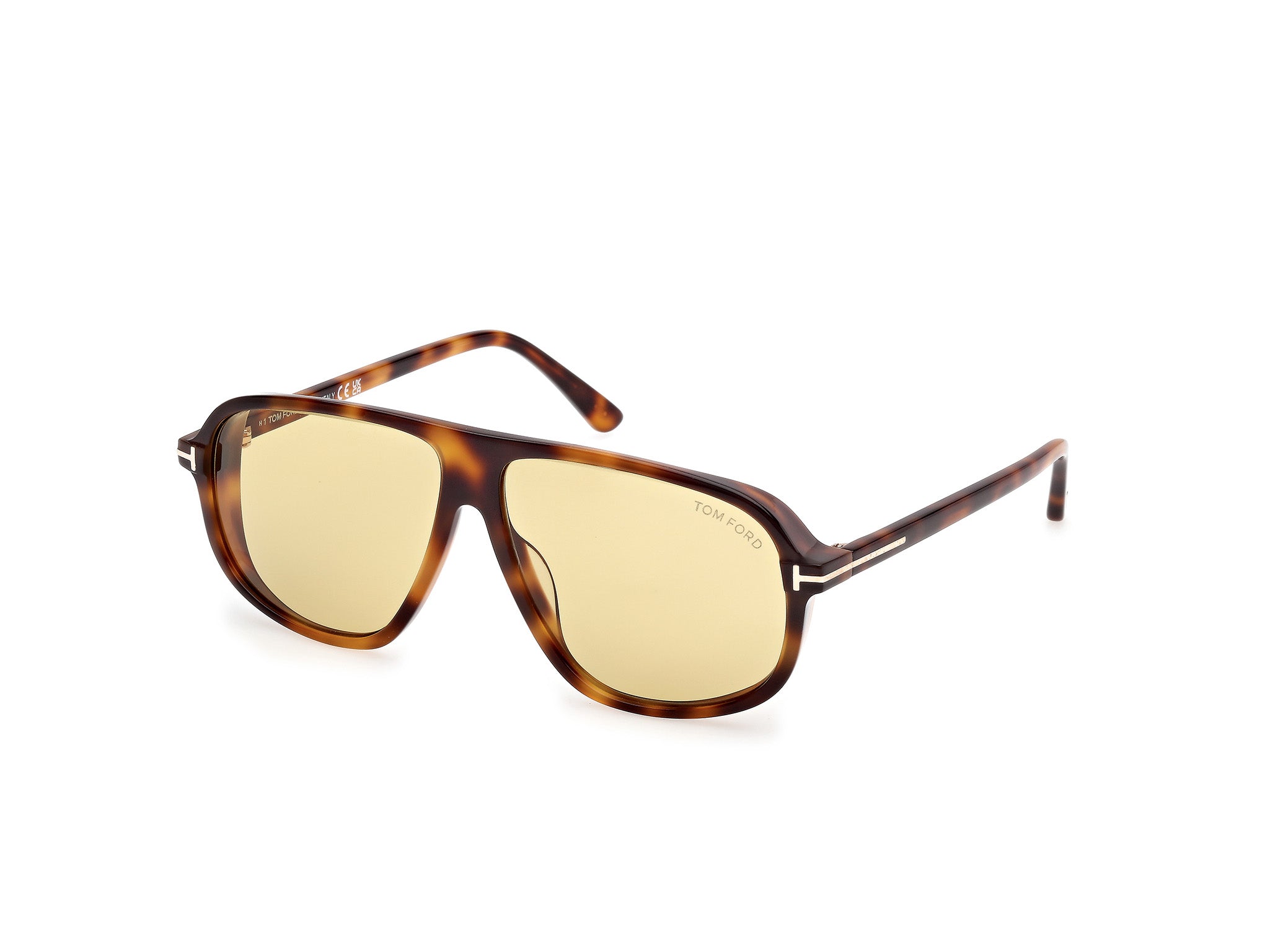 0889214558558 - TOM FORD Herren TOM FORD FT1208 GUILLAUME 53E Sonnenbrillen Acetat Havanna Braun Pilot Normal