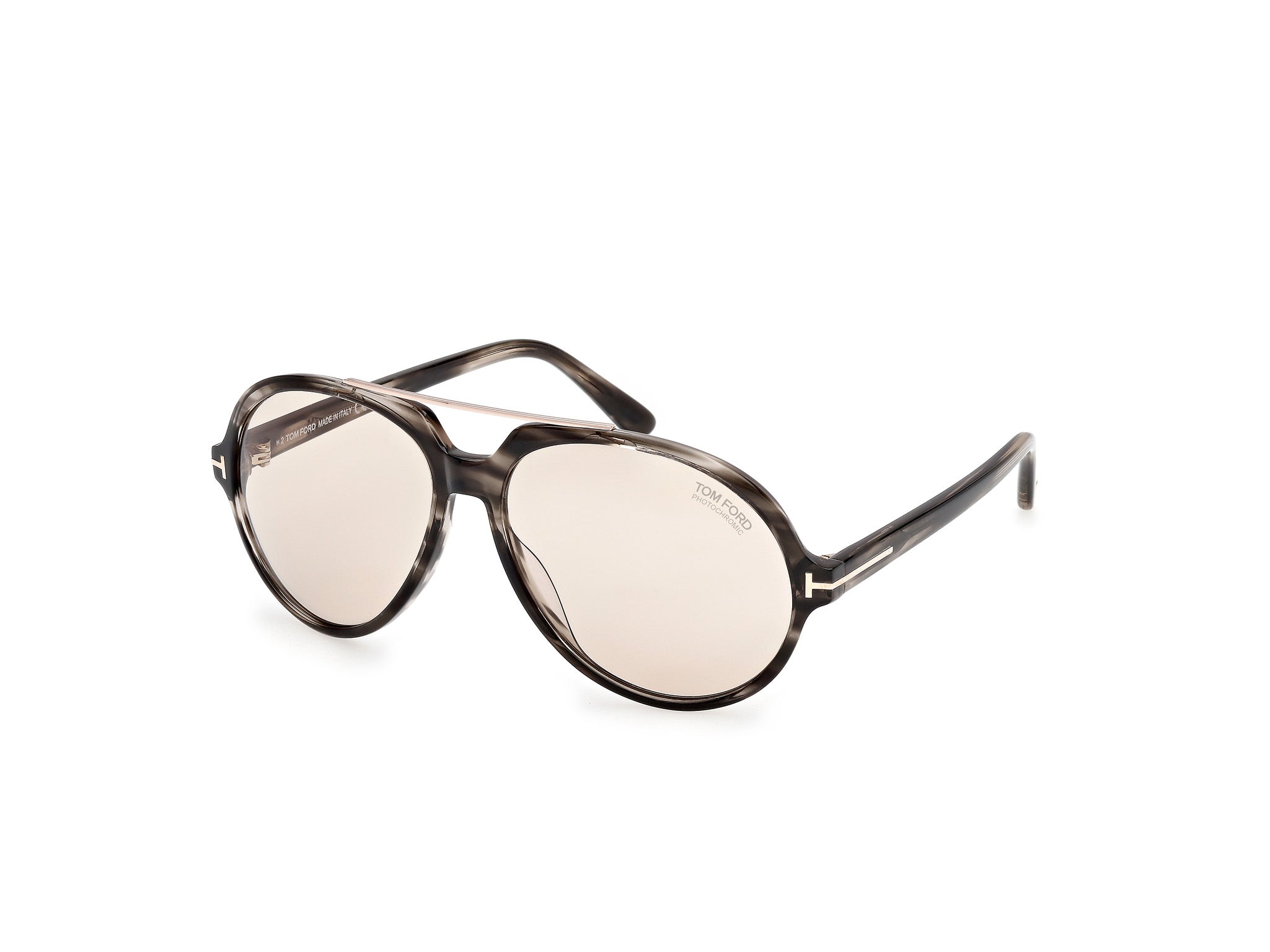 0889214558596 - TOM FORD Herren TOM FORD FT1210 AALTO 56E Sonnenbrillen Acetat Havanna Braun Pilot Photochromatisch
