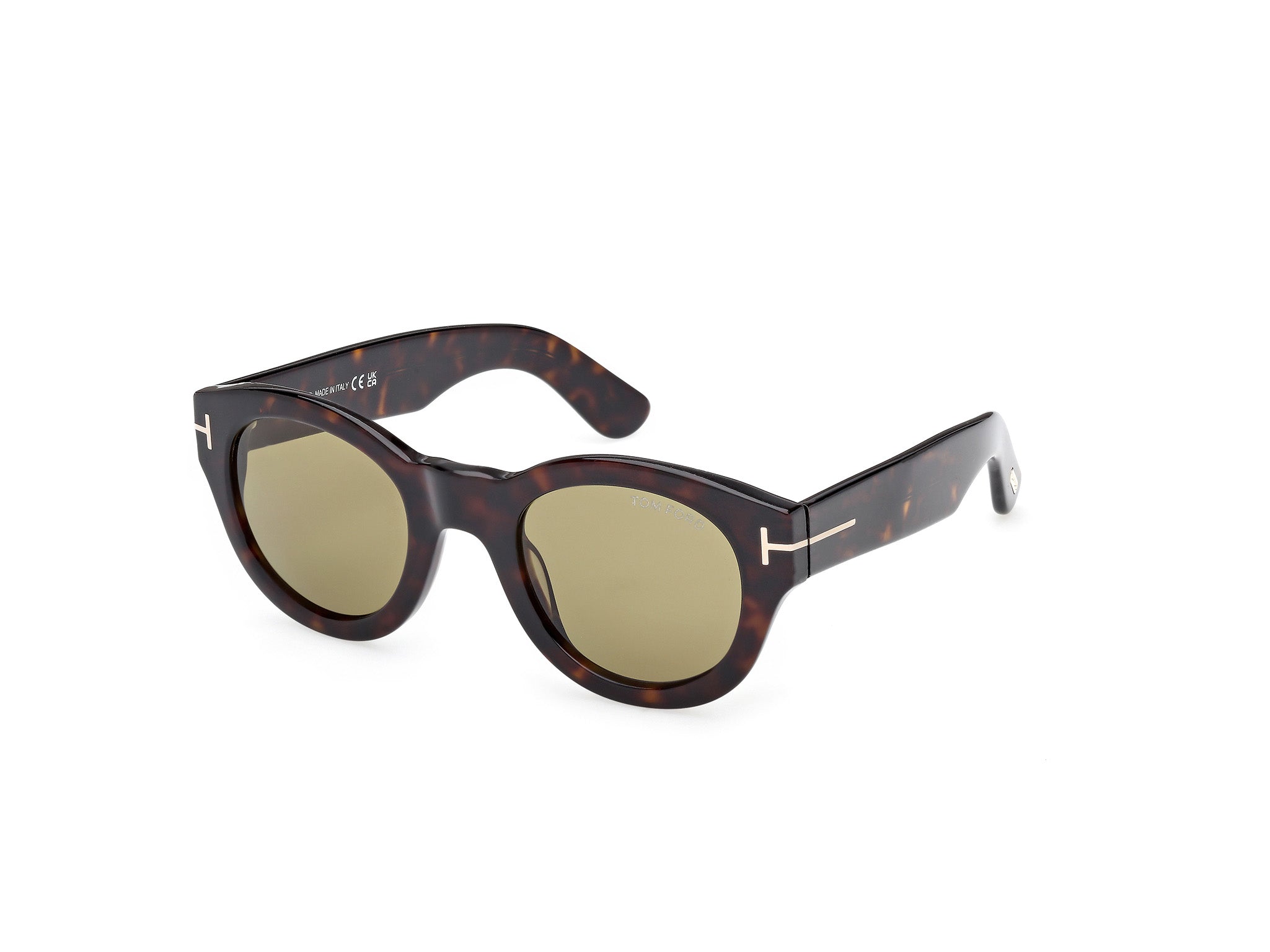 0889214558657 - TOM FORD Unisex TOM FORD FT1212 LUCINDA 52N Sonnenbrillen Acetat Havana Verde Rund Normal