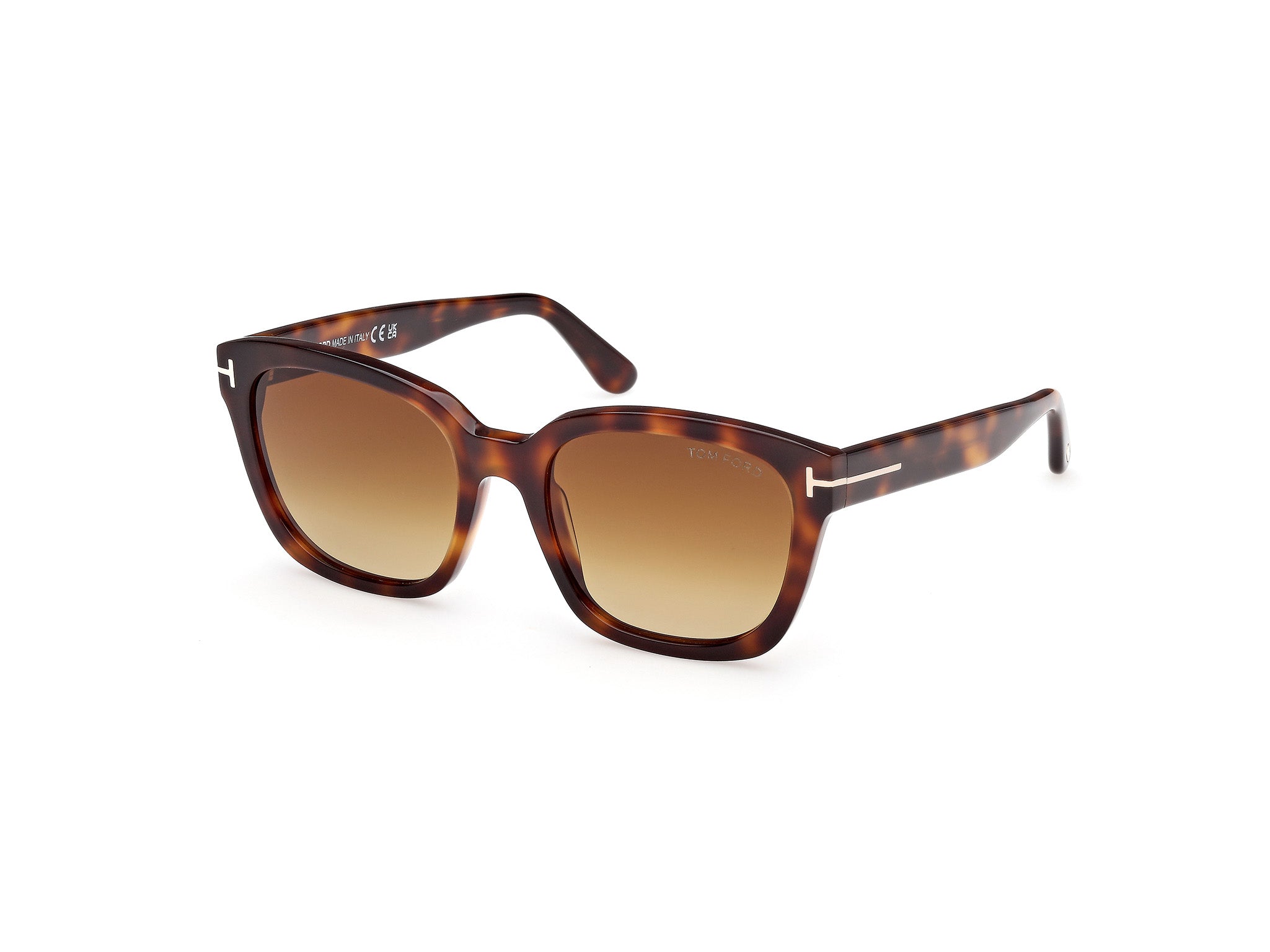 0889214558732 - TOM FORD Damen TOM FORD FT1216 HAYLAY 53F Sonnenbrillen Acetat Havanna Braun Quadratisch Normal