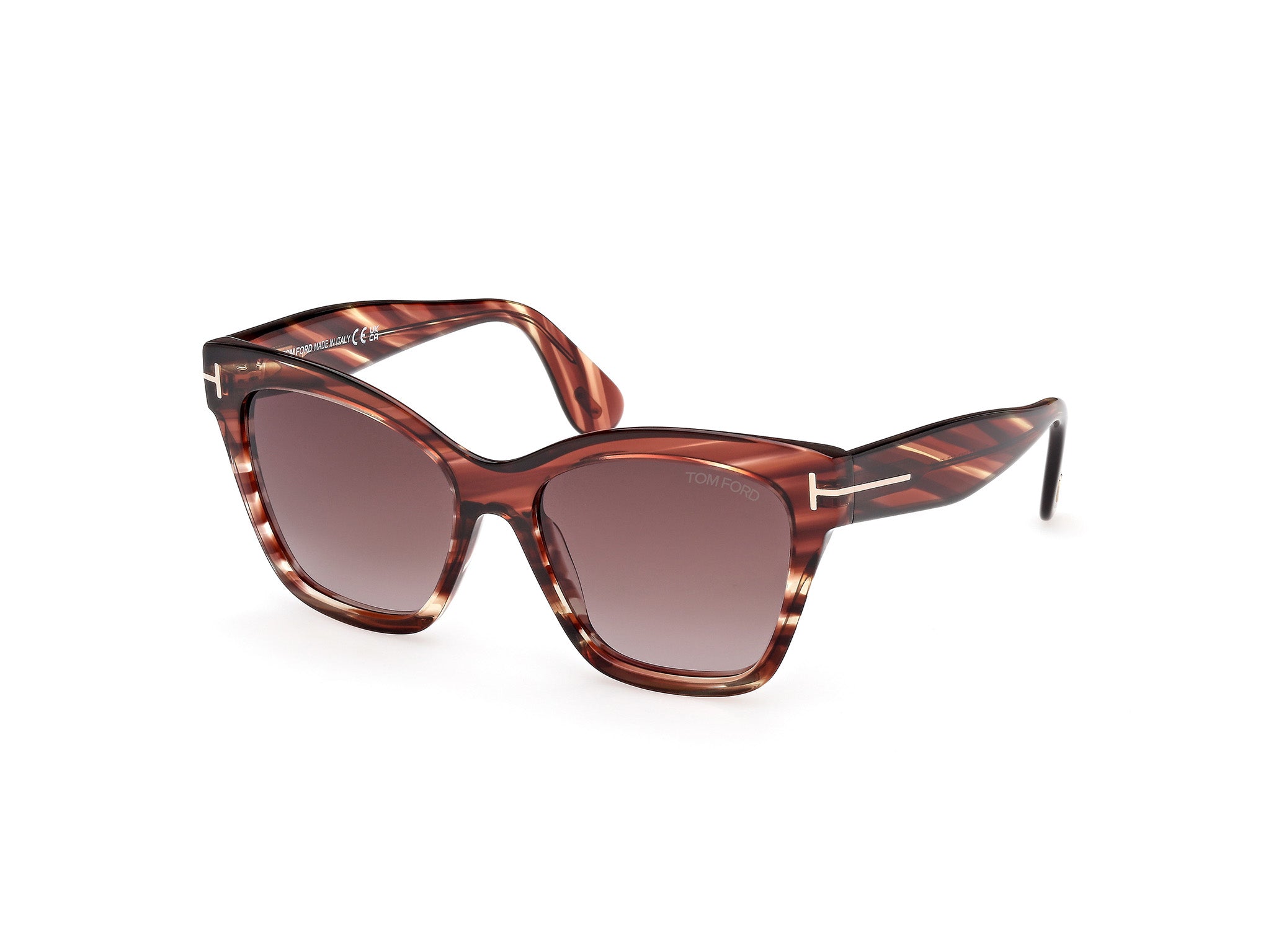 0889214558794 - TOM FORD Damen TOM FORD FT1217 ELVIRA 55T Sonnenbrillen Acetat Havanna Bordeaux Schmetterling Normal