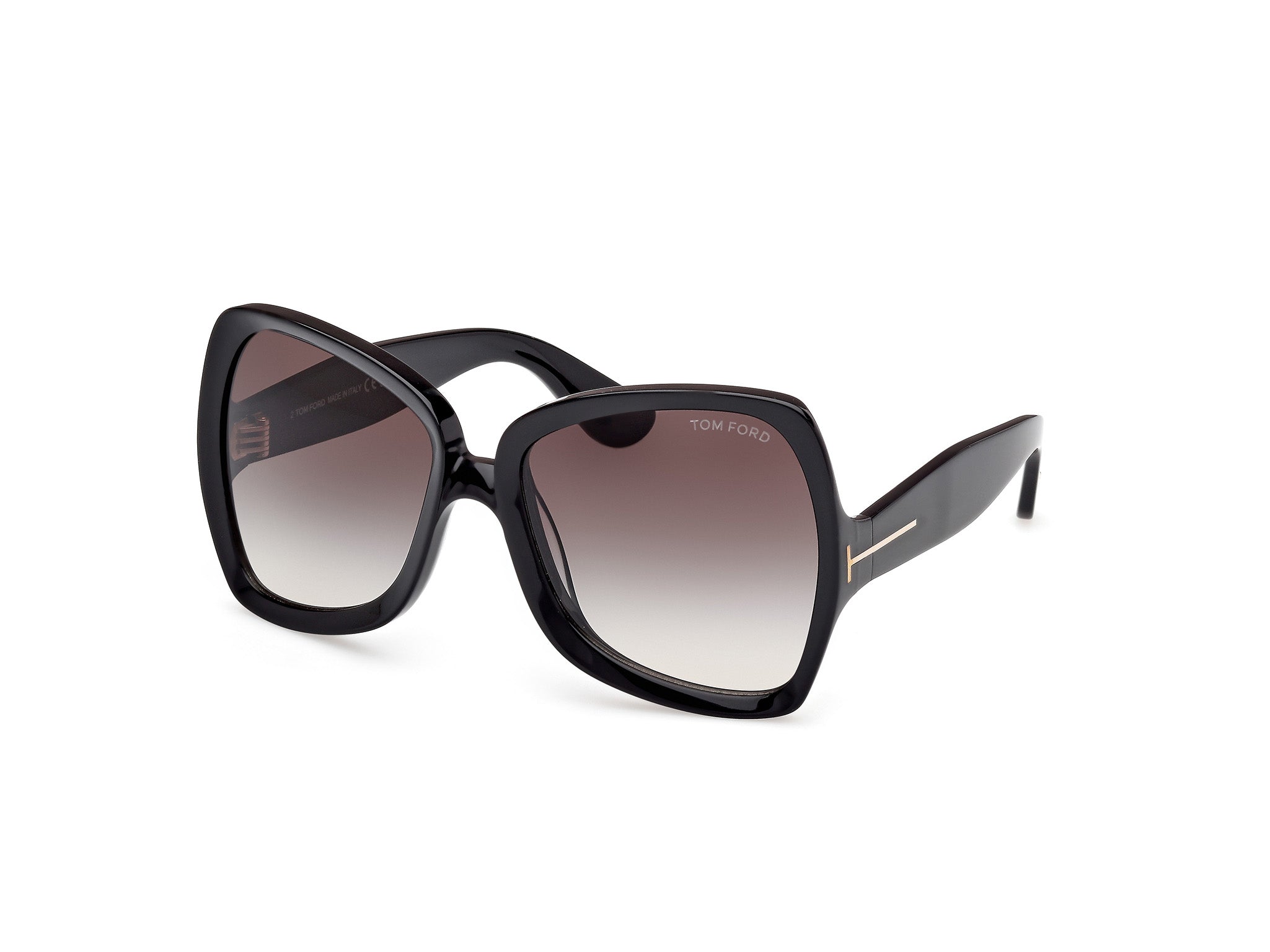 0889214558930 - TOM FORD Damen TOM FORD FT1222 JERRY 01B Sonnenbrillen Acetat Schwarz Rauch Schmetterling Normal