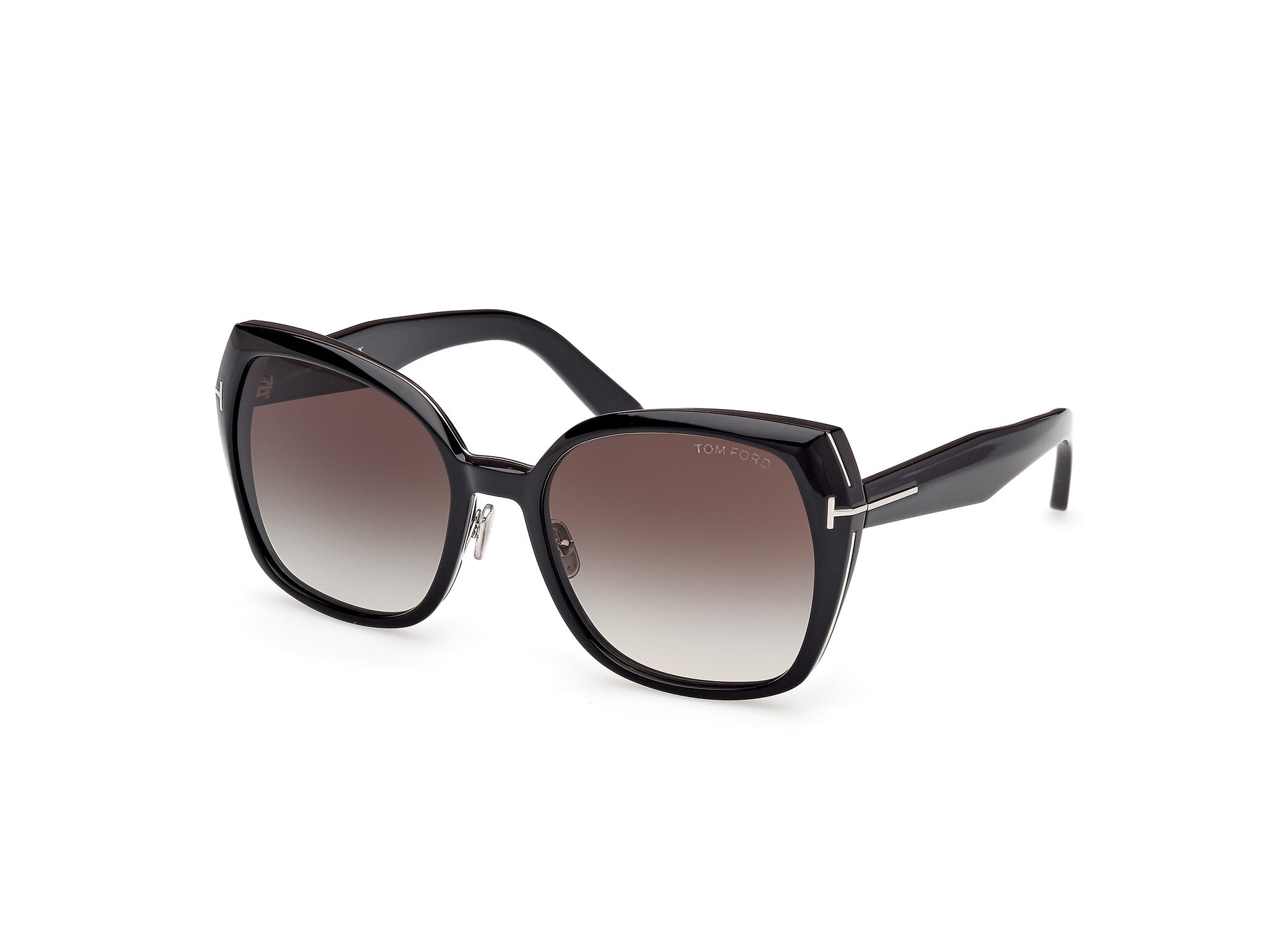 0889214558961 - TOM FORD Damen TOM FORD FT1223 PLUM 01B Sonnenbrillen Metall Schwarz Rauch Schmetterling Normal