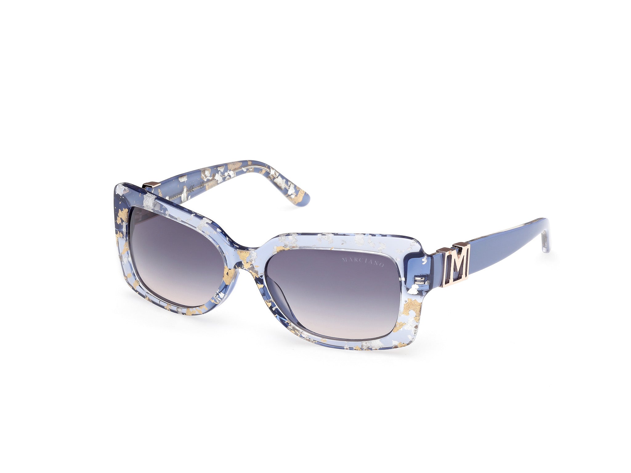 0889214565181 - Damen GM00018 92W Gläser SONNENBRILLEN Acetat Blau Blau Quadratisch Normal