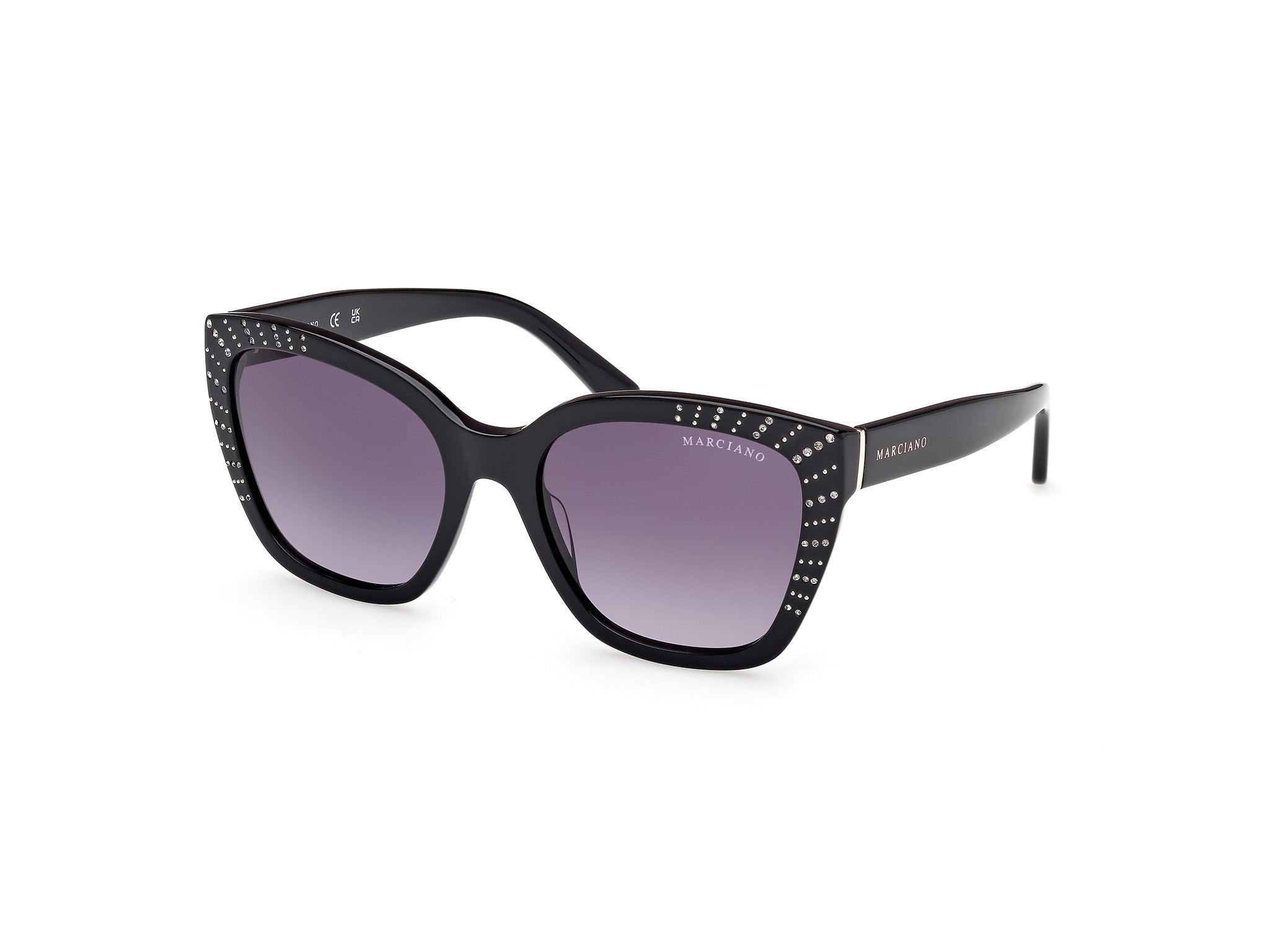0889214565266 - Damen GM00021 01B Gläser SONNENBRILLEN Acetat Schwarz Rauch Quadratisch Normal