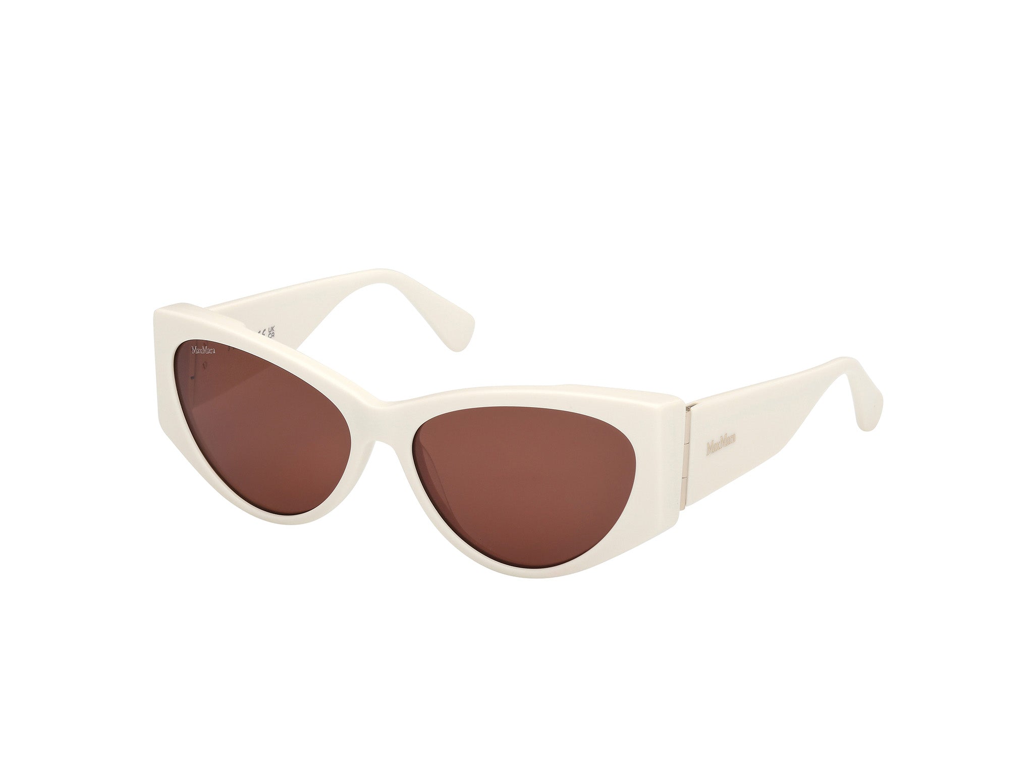 0889214565952 - Damen MM0132 HINGE-1 21E Gläser SONNENBRILLEN Acetat Weiß Braun Cat Eye Normal