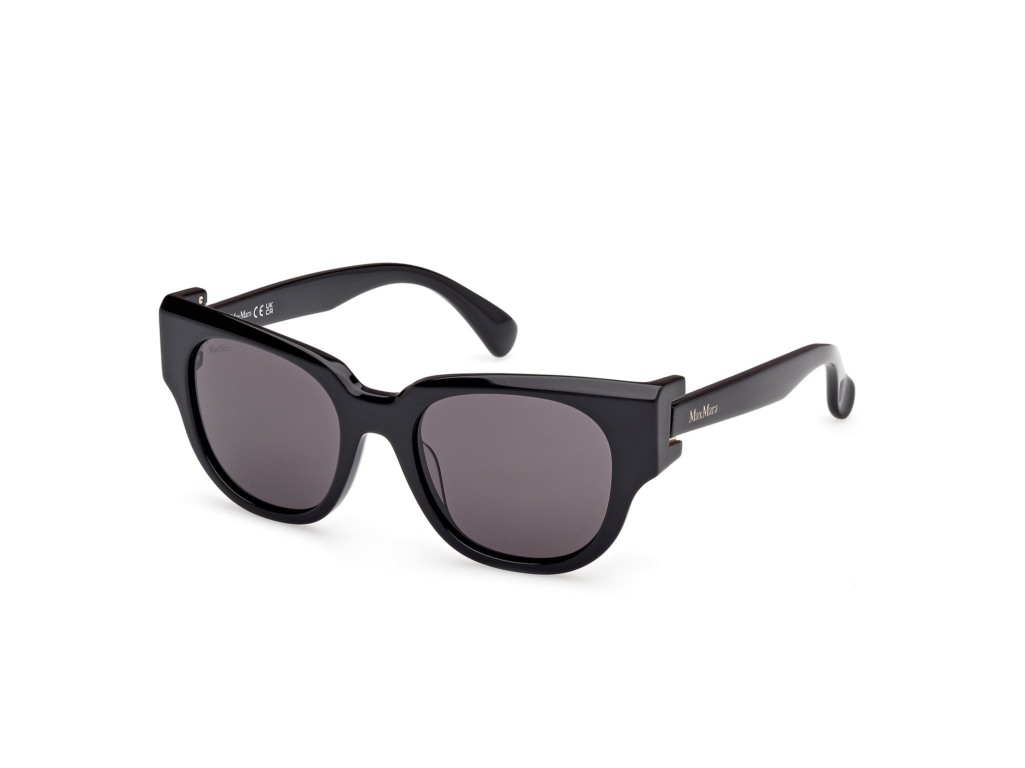 0889214566188 - Damen MM0138 CLIP 01A Gläser SONNENBRILLEN Acetat Schwarz Rauch Rund Normal