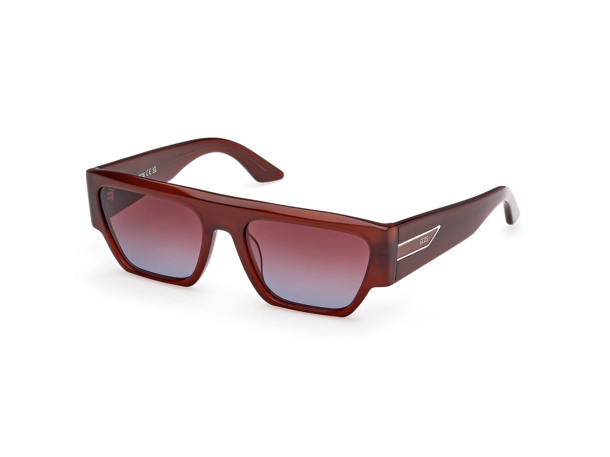 0889214569684 - Unisex GD0064 48T Gläser SONNENBRILLEN Acetat Braun Bordeaux Geometrisch Normal Schattiert