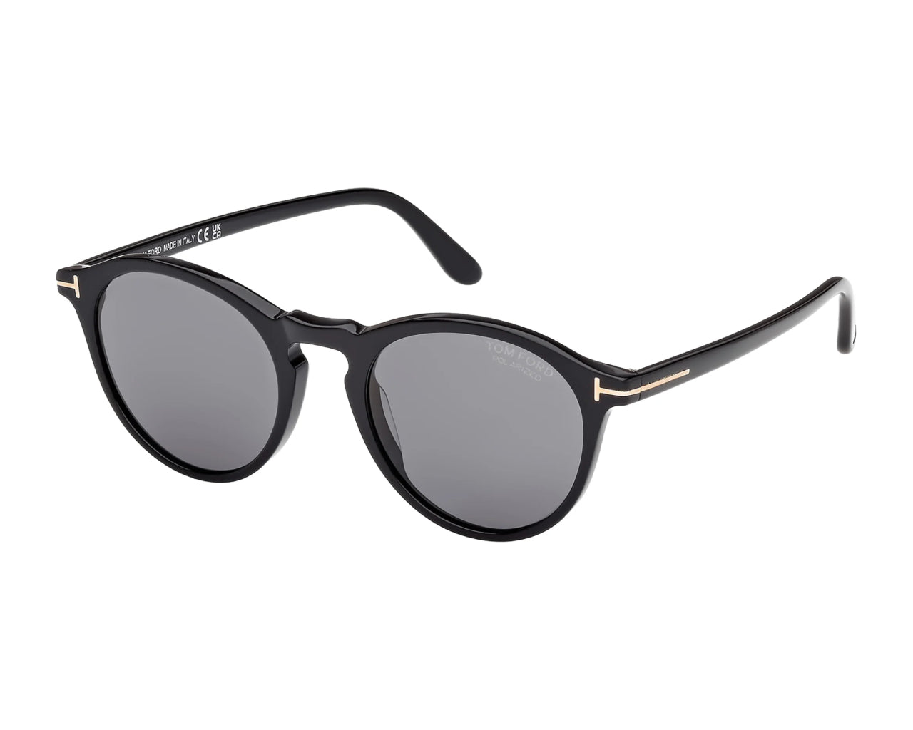 0889214601551 - TOM FORD Uomo TOM FORD FT0904 AURELE 01D Sonnenbrillen Acetato Nero Fumo Rotonda Polarizzata