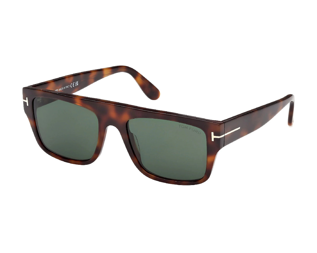 0889214602602 - TOM FORD Herren TOM FORD FT0907 DUNNING-02 53N Sonnenbrillen Acetat Havanna Grün Quadratisch Normal