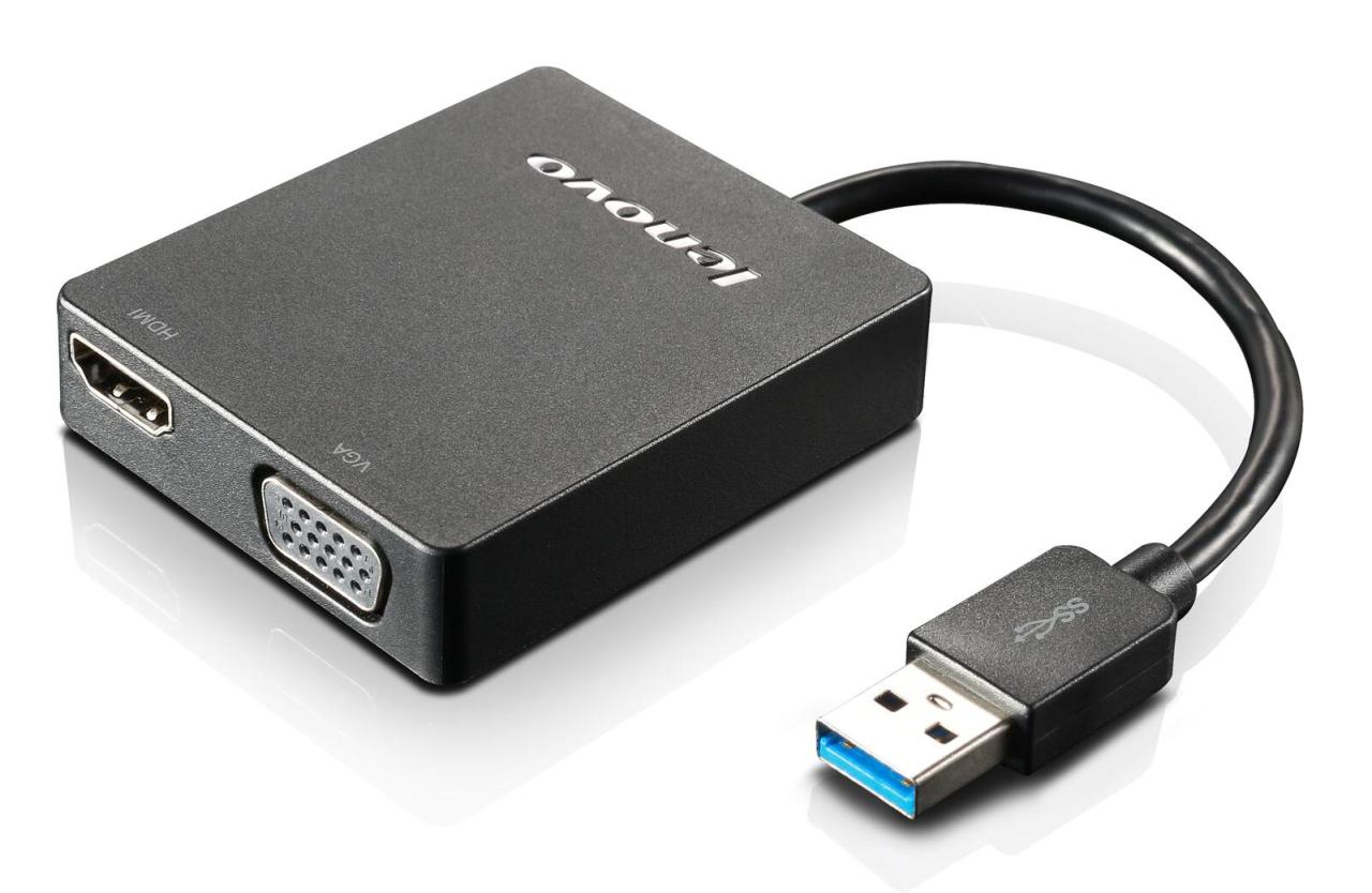 0889233299395 - Universal USB 30 to VGA HDMI Adapter - Externer Videoadapter - USB 30 - HDMI VGA - für ThinkCentre M75t Gen 2  M90q Gen 2  ThinkPad E14 Gen 3  P15v Gen 3  Yoga Slim 7 Pro 14