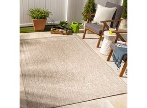 0889292380447 - Surya - Teppich Outdoor Indoor Terrasse Balkon Modernes Skandi Design Jute Effekt Braun und Beige 160 x 213 cm