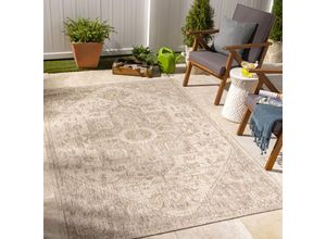 0889292381444 - Surya - Perseteppich Outdoor Indoor Terrasse Balkon Vintage Orient Jute Effekt Beige und Elfenbein 160 x 213 cm