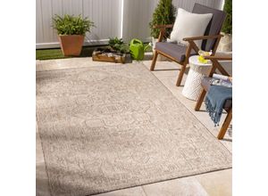 0889292381598 - SURYA Perseteppich Outdoor Indoor Terrasse Balkon Vintage Orient Jute Effekt Beige und Elfenbein 160 x 213 cm