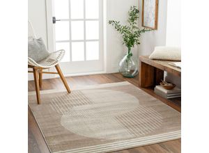 0889292382878 - Teppich Kurzflor Wohnzimmer Modernes Skandi Design Braun und Beige 200 x 275 cm - Surya