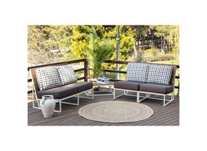 0889292503617 - Surya - Teppich Rund Outdoor Indoor Wohnzimmer Balkon Terrasse Jute Effekt Braun und Schwarz ø 100 cm