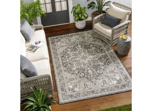 0889292526395 - SURYA Perseteppich Outdoor Indoor Terrasse Balkon Vintage Orient Grau und Elfenbein 200 x 275 cm