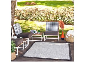 0889292529891 - Surya - Teppich Outdoor Indoor Terrasse Balkon Modernes Skandi Design Elfenbein und Grau 160 x 213 cm