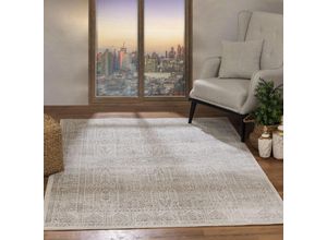 0889292542890 - Perserteppich Kurzflor Wohnzimmer Vintage Orient Elfenbein und Grau 200 x 275 cm - Surya