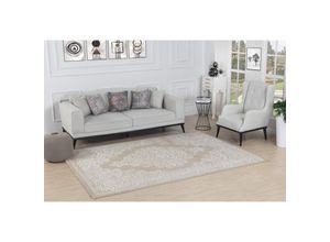 0889292544412 - Perserteppich Kurzflor Wohnzimmer Vintage Orient Beige und Weiß 160 x 213 cm - Surya