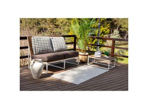 0889292546461 - SURYA Teppich Outdoor Indoor Terrasse Balkon Skandi Boho Design Grau und Elfenbein 80 x 150 cm