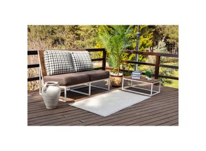 0889292546560 - Surya - Teppich Outdoor Indoor Terrasse Balkon Modernes Skandi Design Elfenbein und Grau 80 x 150 cm