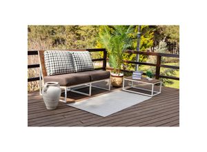 0889292546607 - SURYA Teppich Outdoor Indoor Terrasse Balkon Modernes Skandi Design Grau und Elfenbein 80 x 150 cm