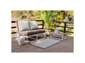 0889292546645 - Surya - Teppich Outdoor Indoor Terrasse Balkon Modernes Skandi Design Grau und Elfenbein 80 x 150 cm