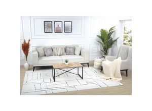 0889292580441 - Teppich Kurzflor Wohnzimmer Modernes Skandi Design Elfenbein und Grau 160 x 213 cm - Surya