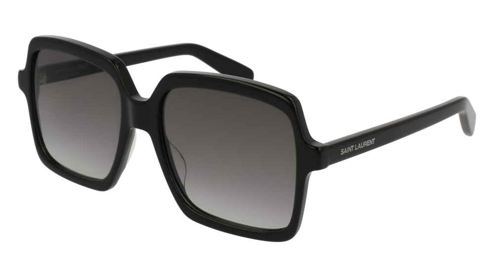 0889652079301 - Damen SL 174 001 Gläser SONNENBRILLEN Acetat Schwarz Grau Quadratisch Normal Schattiert