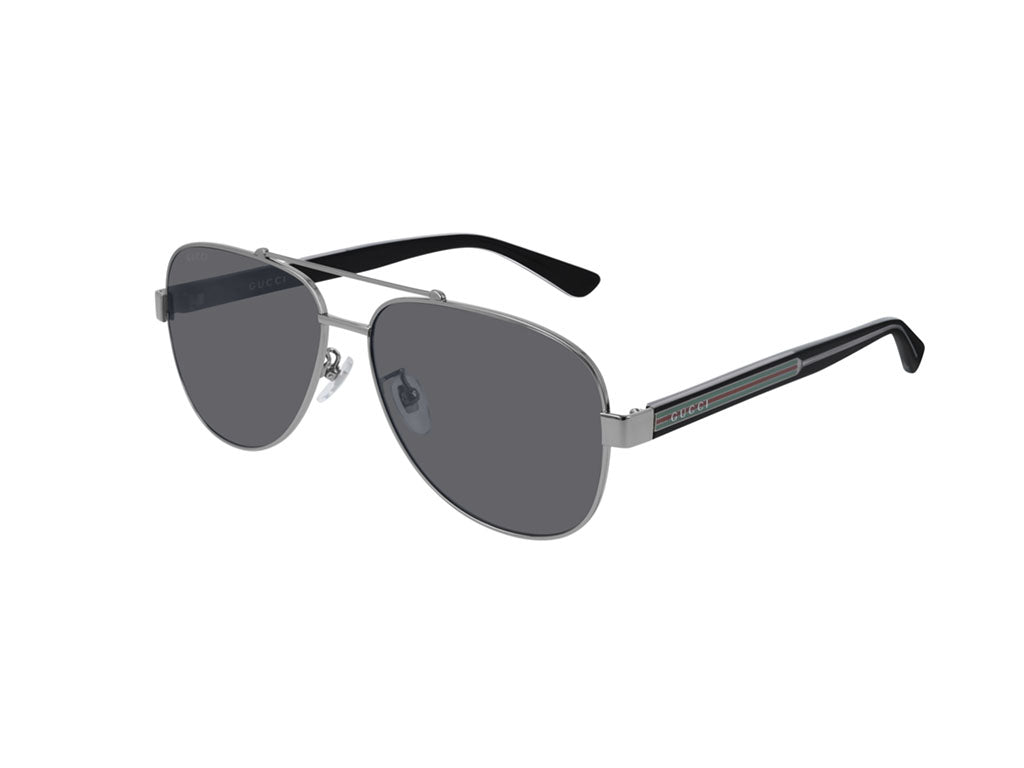 0889652236483 - Herren GG0528S 007 Gläser SONNENBRILLEN Metall Ruthenium Grau Pilot Polarisiert