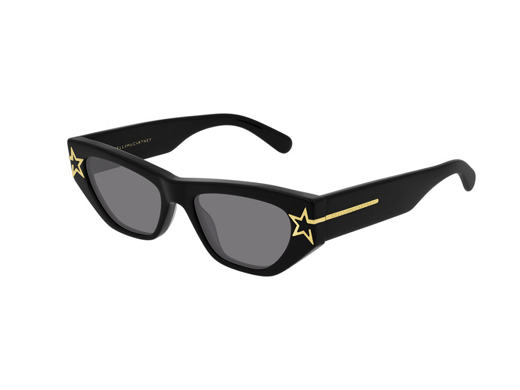 0889652248417 - Stella McCartney Frau SC0209S 001 Gläser SONNENBRILLEN Steckdose Acetat Schwarz Grau Katzenauge Normal