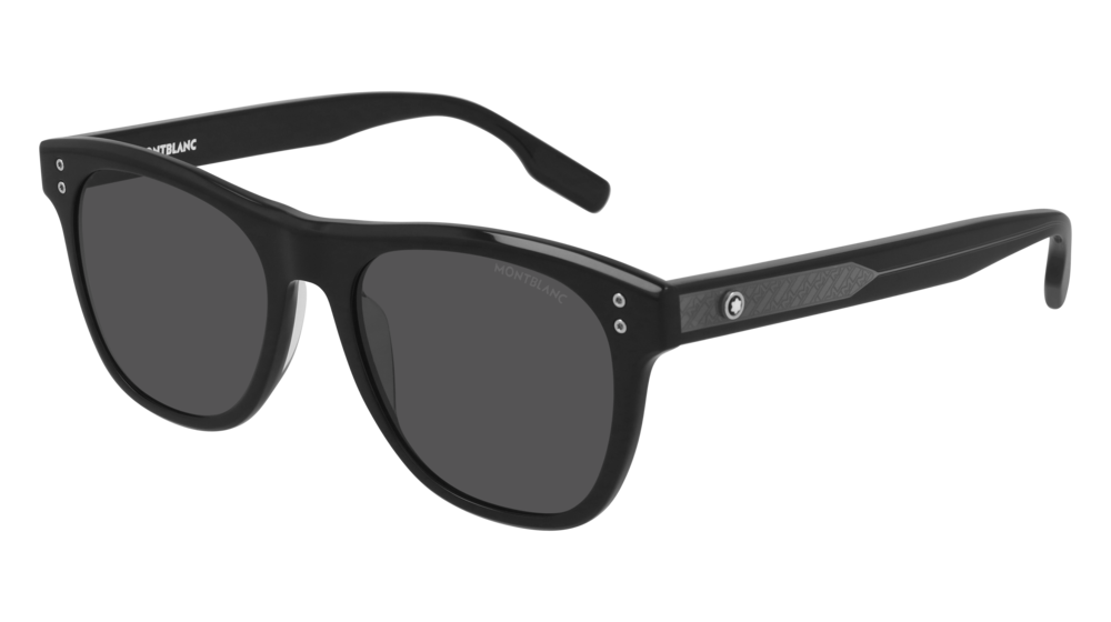 0889652305684 - Herren MB0124S 001 Gläser SONNENBRILLEN Acetat Schwarz Grau Quadratisch