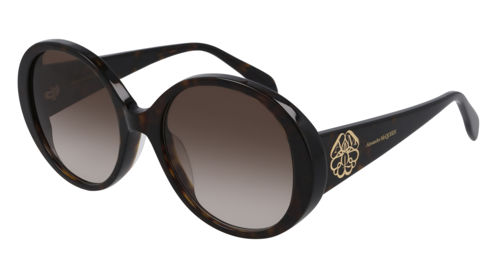 0889652308951 - Alexander McQueen Damen AM0285S 003 Gläser SONNENBRILLEN Acetat Havanna Braun Rund Normal Schattiert