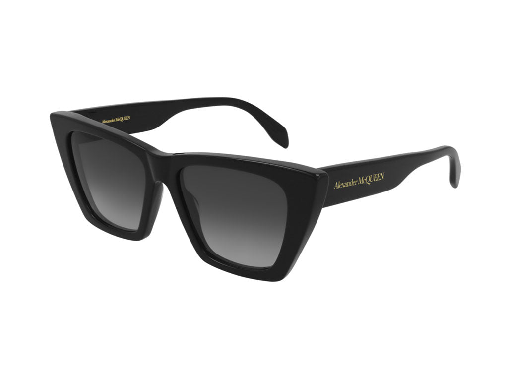 0889652331928 - Alexander McQueen Damen AM0299S 001 Gläser SONNENBRILLEN Acetat Schwarz Grau Schmetterling Normal Schattiert