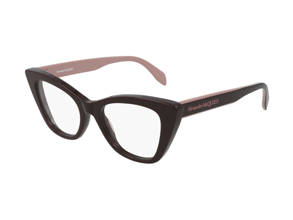 0889652332291 - Alexander McQueen Frau AM0305O 004 Rahmen von BRILLEN Acetat Bordeaux  Katzenauge