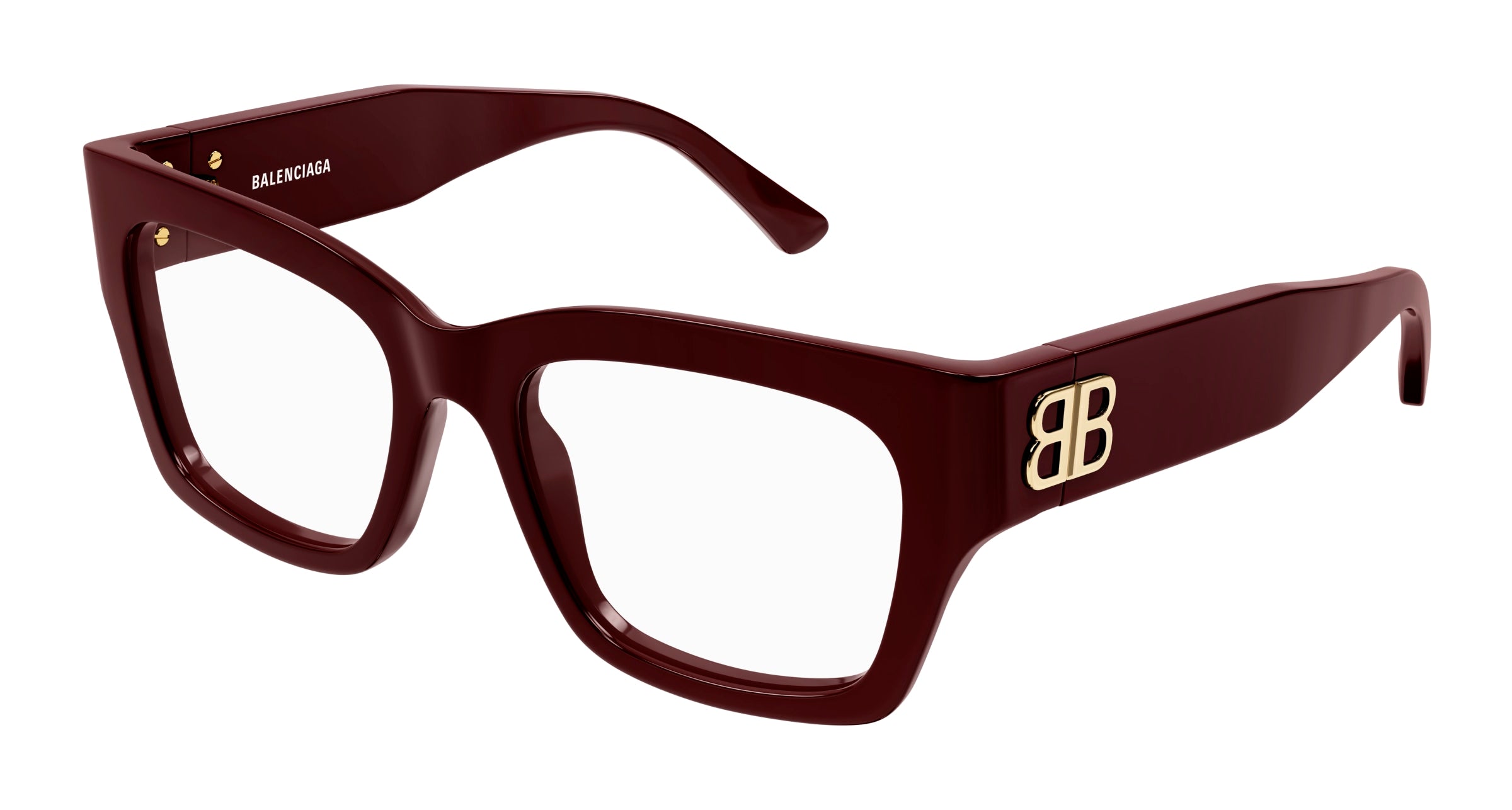 0889652471754 - Frau BB0325O 004 Rahmen von BRILLEN Acetat Bordeaux Transparent Hocken