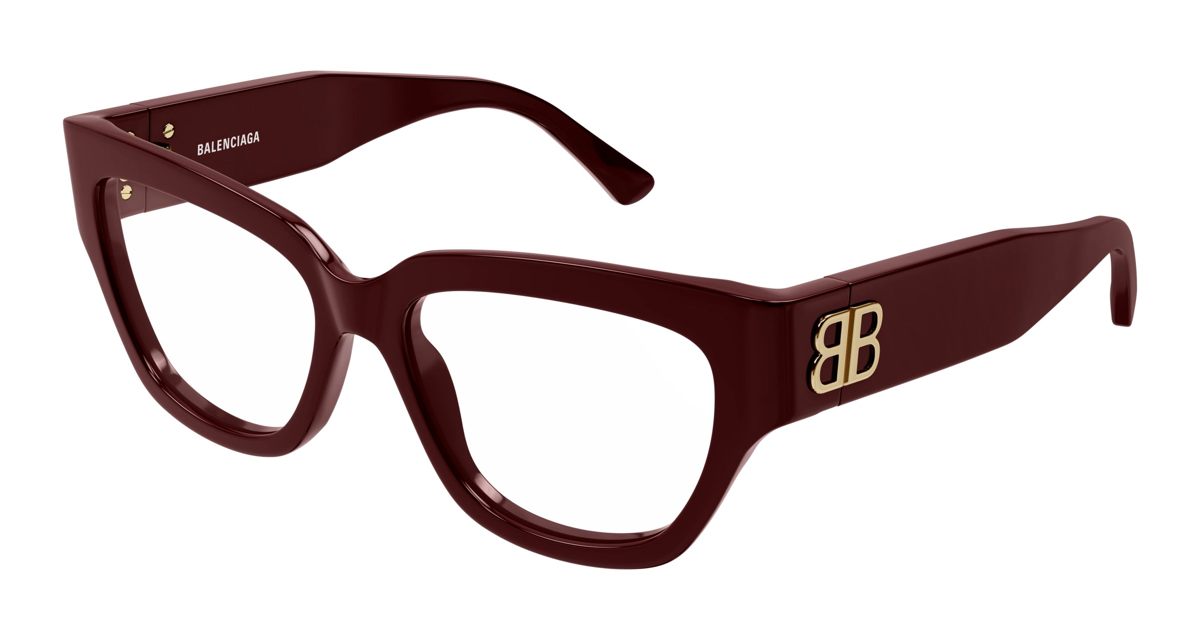 0889652471808 - Damen BB0326O 004 Rahmen von BRILLEN Acetat Bordeaux Transparent Quadratisch