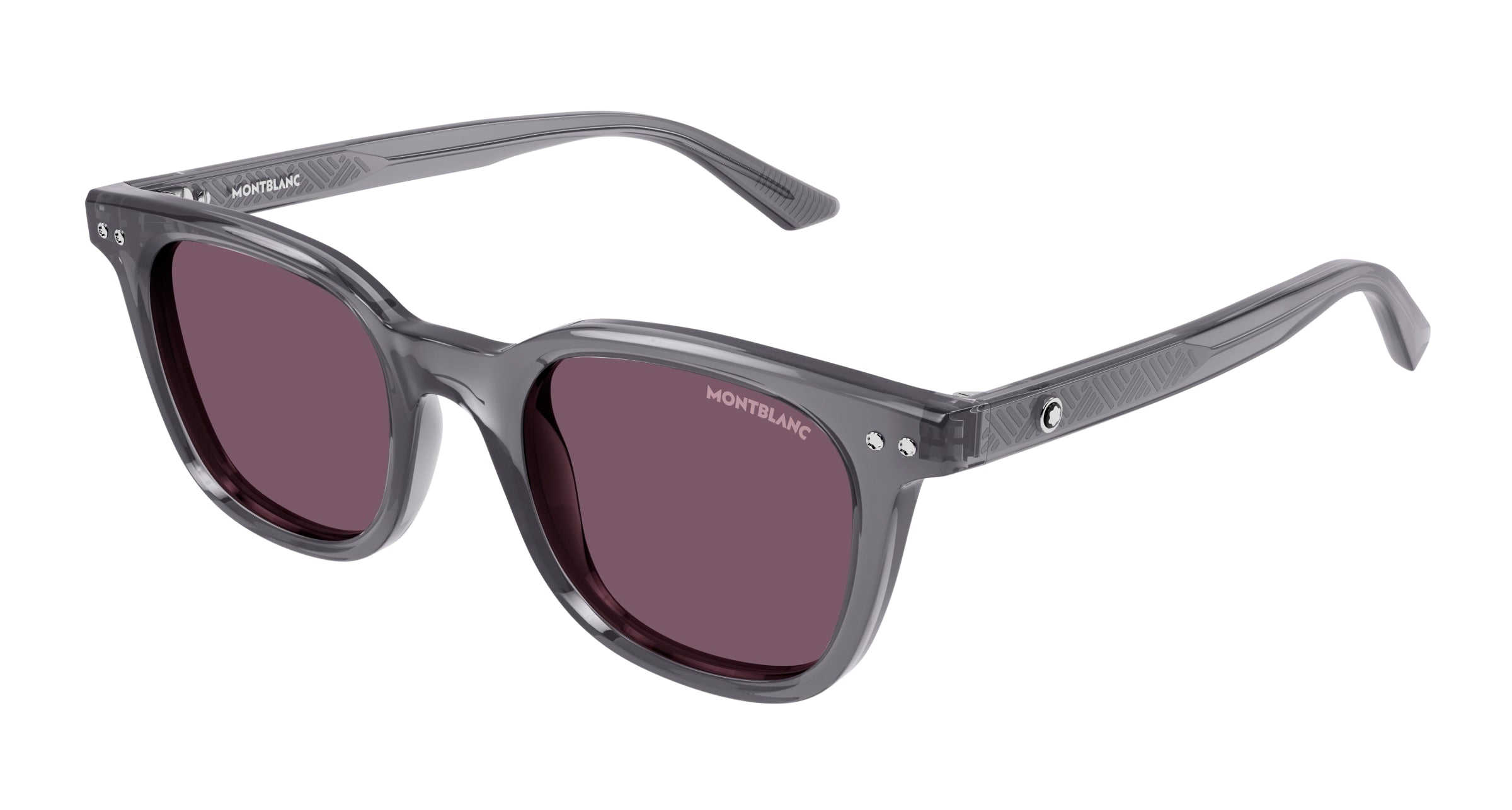 0889652477084 - Herren MB0320S 004 Gläser SONNENBRILLEN Acetat Grau Violett Rund