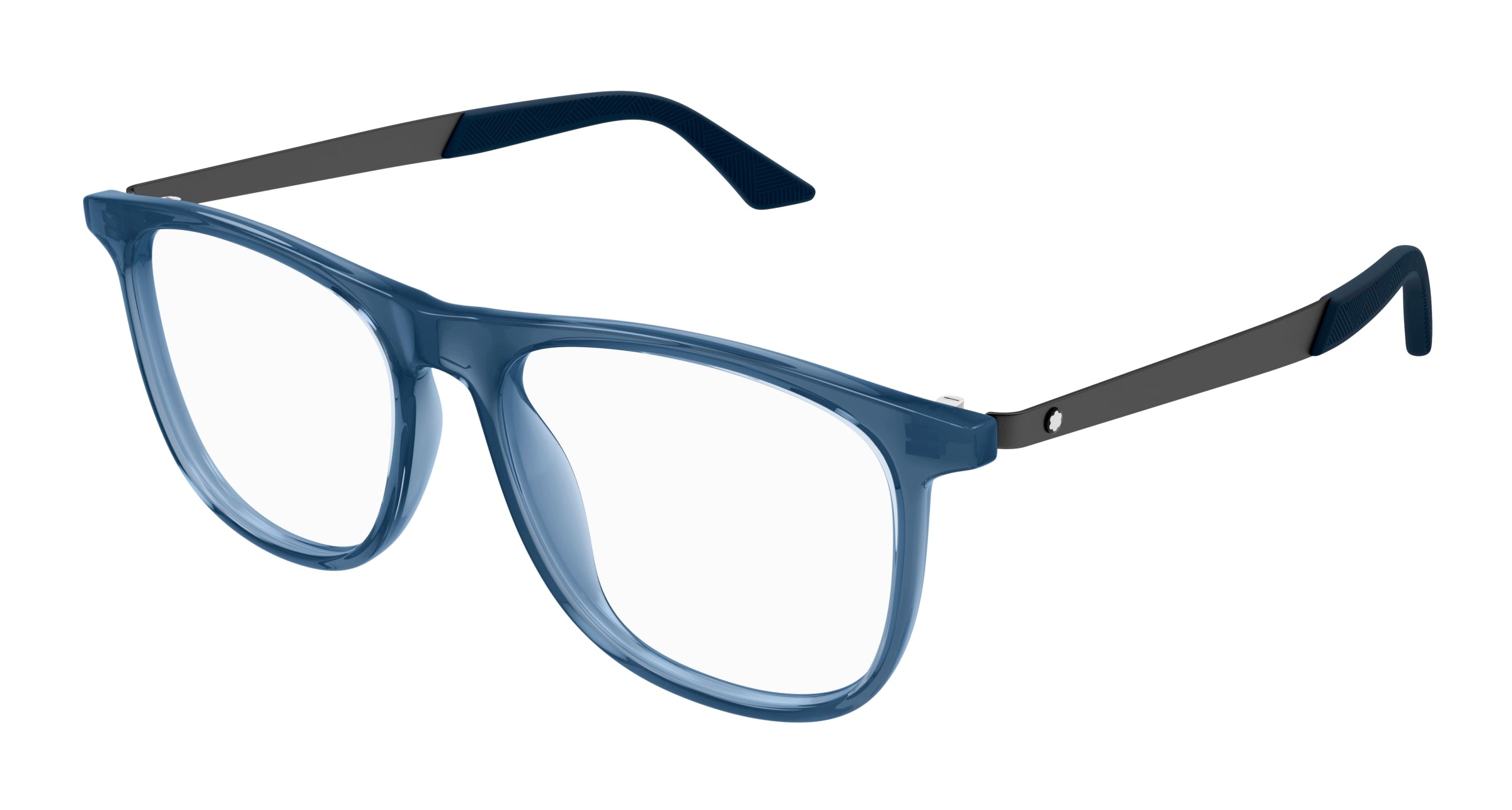 0889652477558 - Herren MB0332O 003 Rahmen von BRILLEN Acetat Blau Transparent Quadratisch